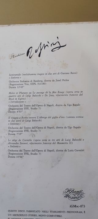 Vinile Gioacchino Rossini Mosè Opera
