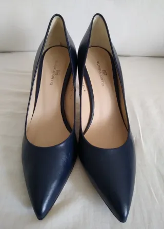 Talla 39. Zapatos tacón Gloria Ortiz Piel. Azul