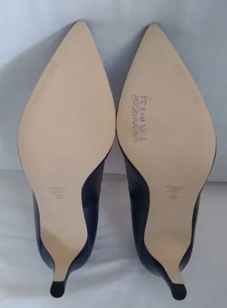 Talla 39. Zapatos tacón Gloria Ortiz Piel. Azul