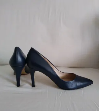 Talla 39. Zapatos tacón Gloria Ortiz Piel. Azul