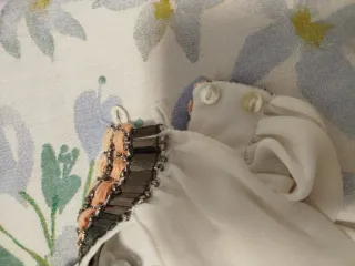 Vestido gasa blanco con pedrería