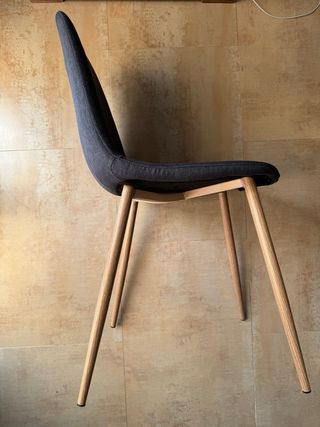 Set 6 Sillas Estilo Escandinavo Tela Madera