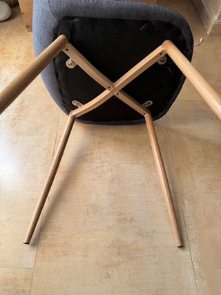 Set 6 Sillas Estilo Escandinavo Tela Madera