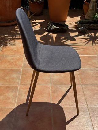 Set 6 Sillas Estilo Escandinavo Tela Madera