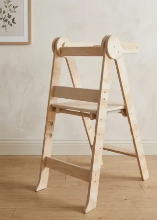 Torre di apprendimento Montessori in legno naturale