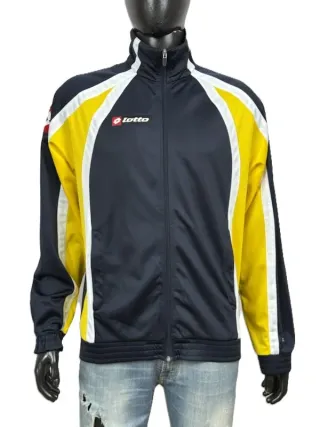 Felpa Lotto Uomo Blu Gialla Taglia L Poliestere