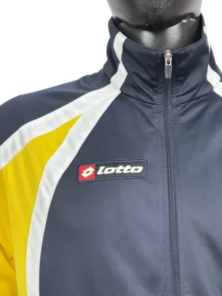 Felpa Lotto Uomo Blu Gialla Taglia L Poliestere