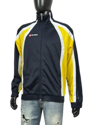 Felpa Lotto Uomo Blu Gialla Taglia L Poliestere