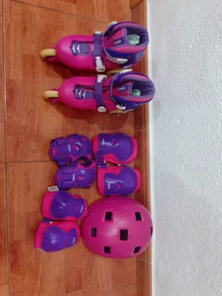 Patines infantiles Oxelo rosas y morados