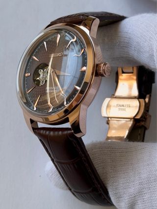 Seiko Mod Presage Marrón Cuero