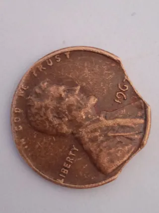 MONEDA 1 CENTAVO LAS LINCOLN.1967.ERROR DOBLE.