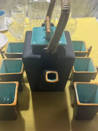 Set da tè cinese nero e turchese