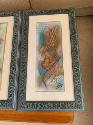 Set di 3 quadri decorativi astratti