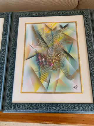 Set di 3 quadri decorativi astratti