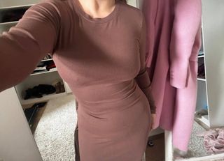 Vestito donna elegante marrone