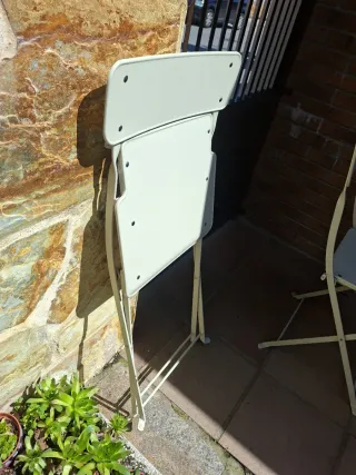 2 Sedie da Giardino Pieghevoli Beige in Metallo