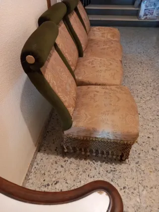 Conjunto 4 sillones tapizados antiguos