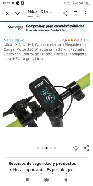 Patinete Eléctrico Nilox X-Drive M1 Negro