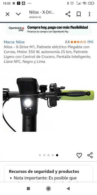 Patinete Eléctrico Nilox X-Drive M1 Negro