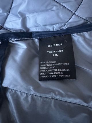 Nuovo Giubbotto Imbottito Eco Piuma Blu