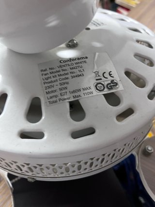 Ventilador de techo con lámpara