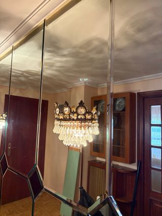 Apliques de pared dorado con cristales