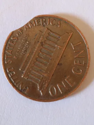 MONEDA 1 CENTAVO LINCOLN.1972.ERROR MAL RECORTADA