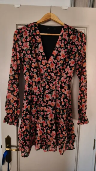 Vestido floral manga larga