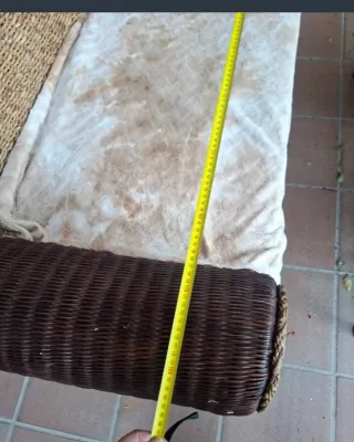 Sofá 3 plazas ratán y mimbre