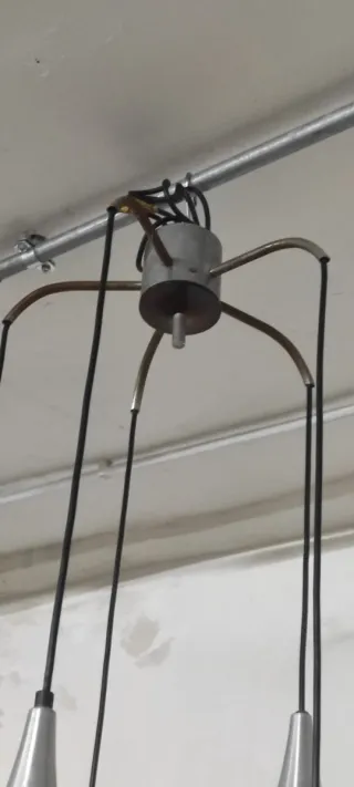 Lampadario vintage argento e cristallo