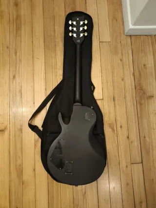 Guitarra Harley Benton SC-1000 SBK con cables.