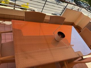 Set Tavolo Bizzotto con 6 Sedie in Wicker.