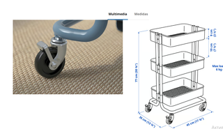 Carrito RÅSKOG IKEA azul grisáceo