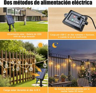 Guirnaldas luces LED solari per esterni