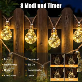 Guirnaldas luces LED solari per esterni