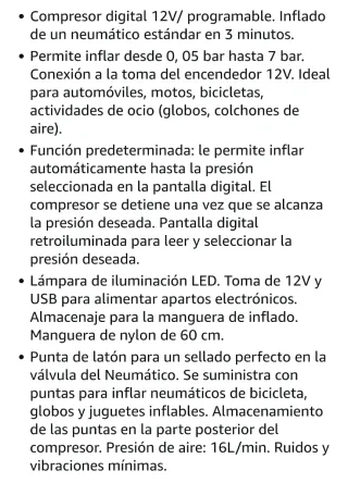 Compresor digital 12V MICHELIN