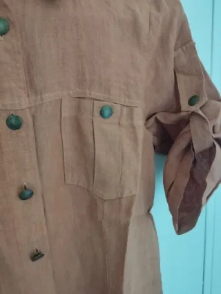 Camicia donna lino maniche corte tg.44