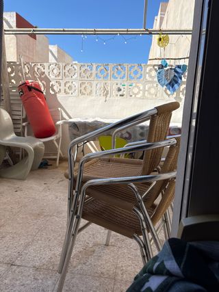 Sillas de jardín metal y mimbre