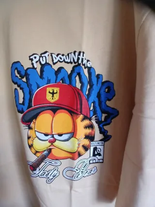 Camiseta Garfield oversize Put Down the Smoke