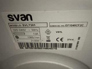 Lavadora SVAN SVL7301 7kg