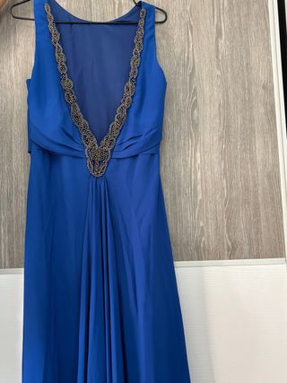 Vestido de fiesta azul con pedrería