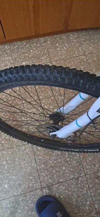 Bicicleta de montaña blanca