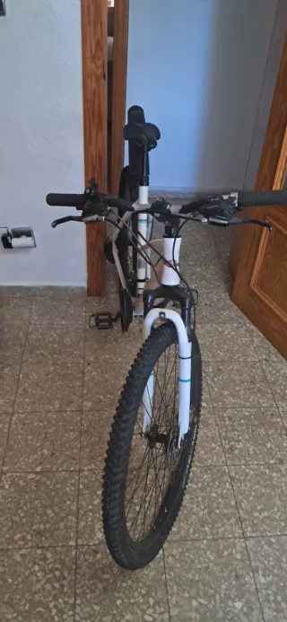 Bicicleta de montaña blanca