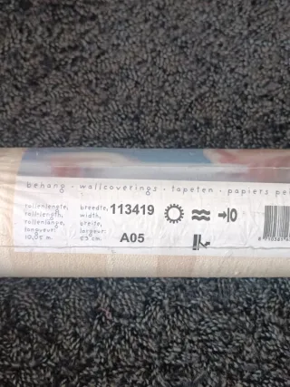 1 rotolo di carta da parati Esta per bambini beige a righe