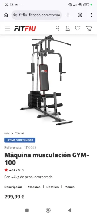 Máquina de gimnasio multiestación para casa.