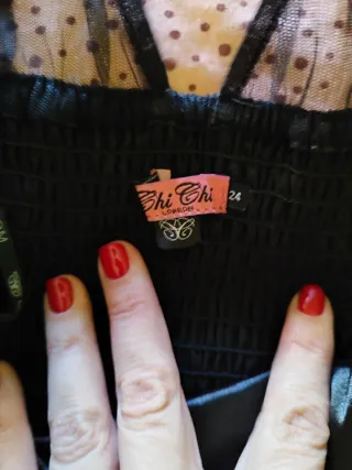 Vestido fiesta negro y plata talla XXL