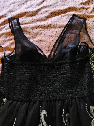 Vestido fiesta negro y plata talla XXL