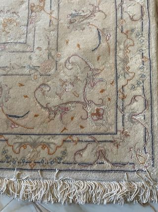 Tappeto Persa seta e lana Beige Multicolore 2/3