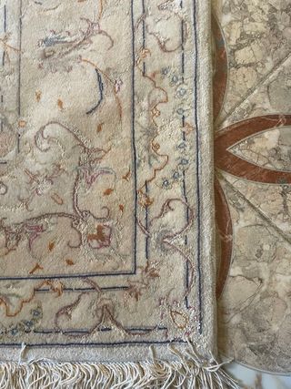 Tappeto Persa seta e lana Beige Multicolore 2/3