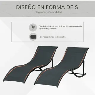 2 Tumbonas S Plegables Aluminio